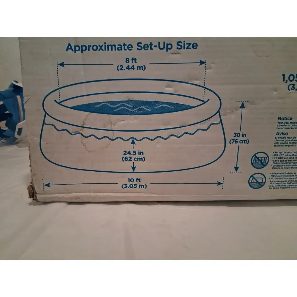Summer Waves 10ft x 30in Quick Set Inflatable Pool Filter Pump NEW OPEN BOX